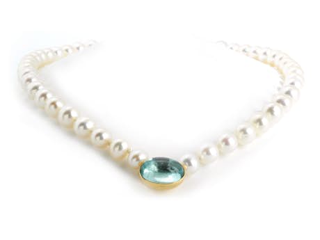 Perlenkette mit Aquamarin